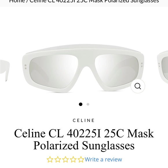 CELINE CL 402251 25C MASK POLARIZED WHITE SUNGLASSES - Picture 5 of 7